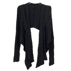 Black Halo Crop Waterfall Mohair Blend Cardigan